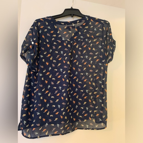 SM Wardrobe Snail & Turtle Print Blouse Size XL - good used condition - Picture 7 of 10
